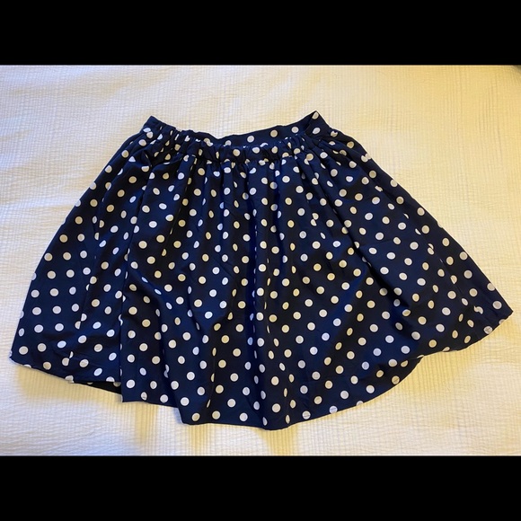 Navy and white polka dot circle skirt - Picture 2 of 4